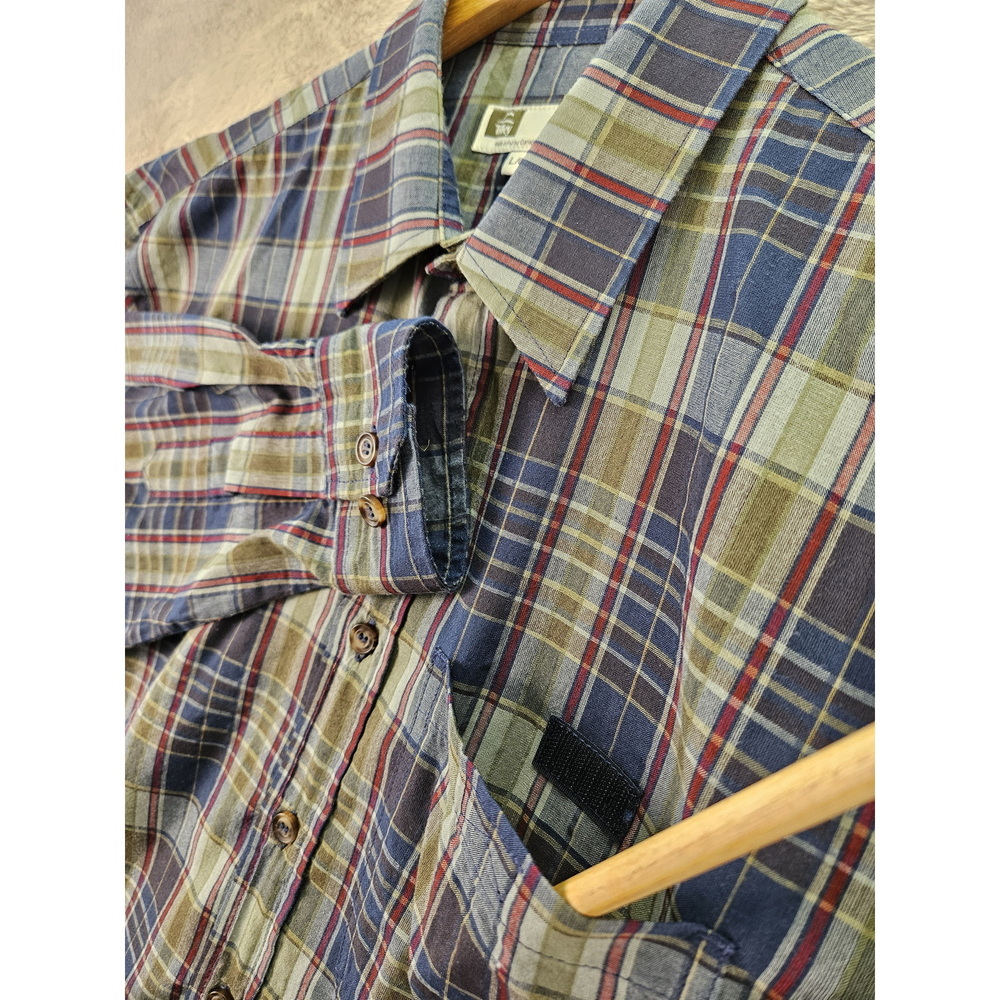 Tilley CoolMax Shirt Button-down Blue Green Red Multicolor Plaid Men's Size L - Picture 2 of 10